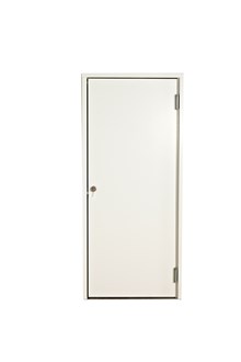 Door, side-hinged, W: 100 cm, white w/ lock
