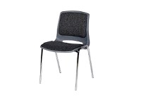 Grey shell chair w/ grey upholstery